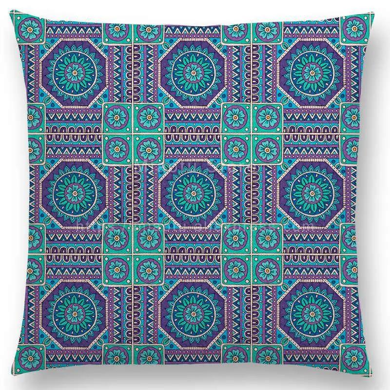 Neuheiten Boho Bunt Sonnenaufgang Regenbogen Diamantblumen Blüte Paisley Blumenmuster Mandalas Drucke Kissenbezug Kissen