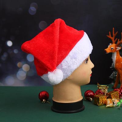 Plus Size Red Plush Christmas Hat for Adults and Children