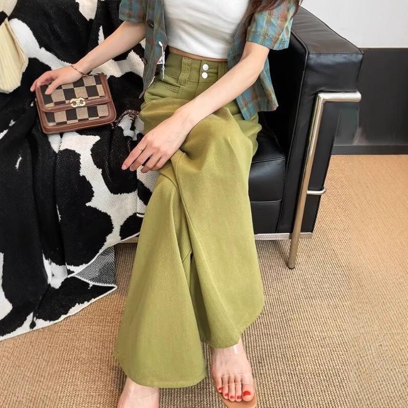 2024 Women's Trendy Wide-Leg Jeans - Loose, Slimming, Straight-Leg Design for Spring & Autumn