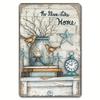 Vintage Christmas Metal Wall Decoration, Holiday Sticker Sign