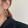 Temperament Retro Japanese and Korean Matt Metal Irregular Hollow Ring Ins Cold Wind Stud Earrings Women's Ear Jewelry Earrings