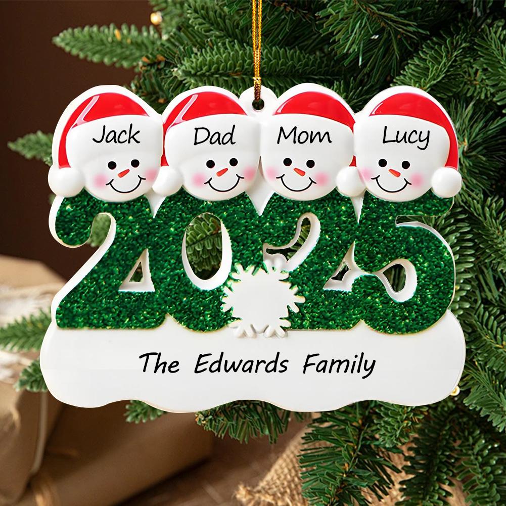 Creative Christmas Resin Pendant 2025 Family Christmas Decoration Gift Snowman Christmas Tree I6D4