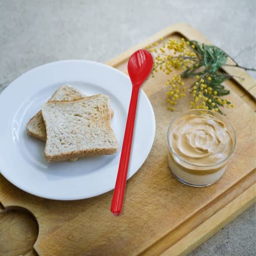 Goeielewe Mixing Spoon, Melamine Long Espresso Spoon, Colorful Latte Spoon, Dessert Ice Cream Spoon, Cocktail Stirring Spoon for Coffee Desserts, 8.8