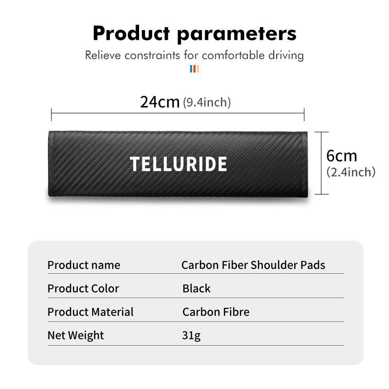 Carbon Fiber Car Seat Belts Cover Shoulder Protect Pad For KIA Soul Stonic Picanto Proceed Sorento Cerato Sedona EG4