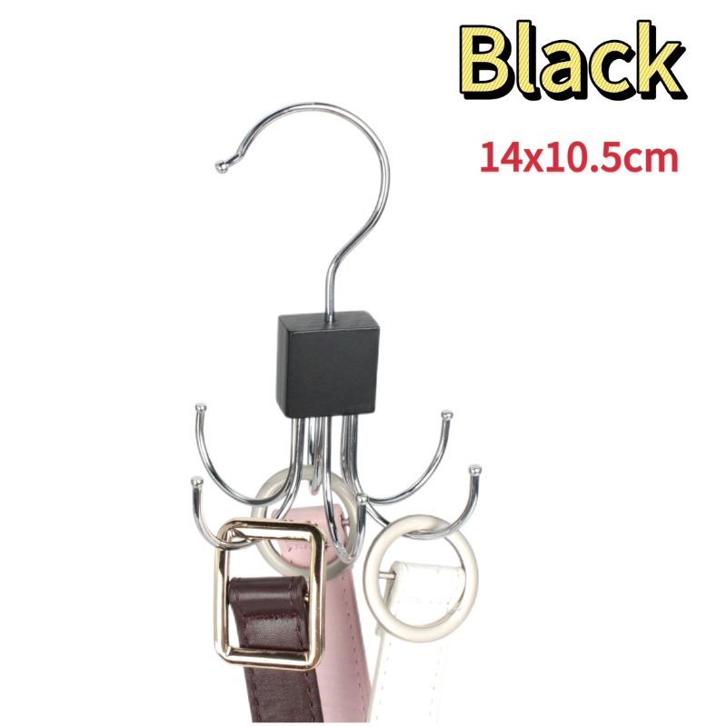 

1PC 360 ° Rotating Functional Solid Wood Six Claw Hook, Solid Wood Clothes Hanging, Seamless Home Bag, Scarf Storage HookS чорний