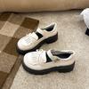 Zapatos de plataforma pequeños de cuero retro marrones para mujer, novedad de primavera, para llevar con falda, Mary Jane, zapatos de un solo color