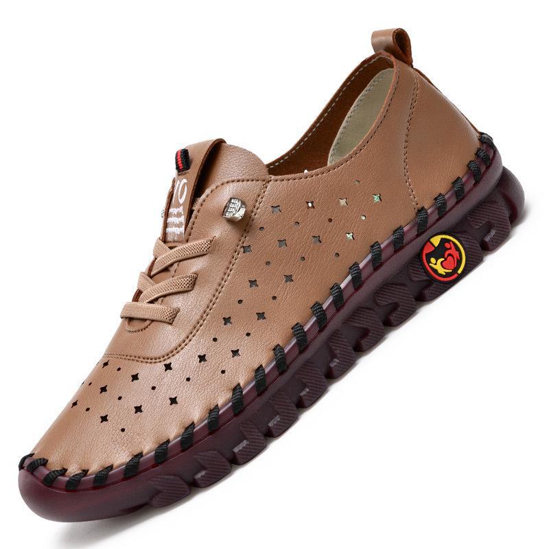 Универсальная женская повседневная обувь ручной работы с мягкой подошвой большой размер износостойкая плоская подошва 2022 г 38 hollow stitching коричневый 2514₽