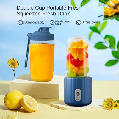 Doppelbecher Multifunktions-USB Fruchtmixer Entsafter Tragbarer Elektrischer Entsafter Mixer Fruchtsaftbecher Lebensmittel Milchshake Saftzubereiter