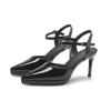 Pointed Stiletto Heels Women Pumps Patent Leather 2024 Summer 8CM/10.5CM Platform Sandals Elegant Office High Heels Women Shoes