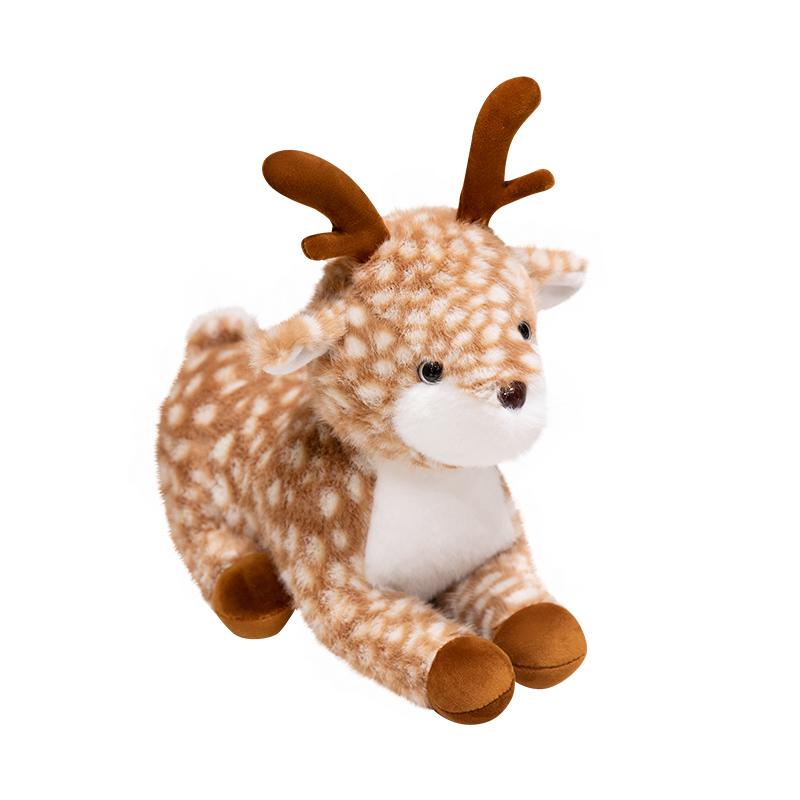 15-36cm New Realistic Deer Plush Toy Pillow Simulation Sika Deer Animal Model Doll Birthday Holiday Gift Kawaii Room Decoration