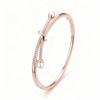 Alloy Bracelets Woman Bangle Zircon for Woman Golden Love Crystal Wedding Feminina Luxury Jewellery Gifts