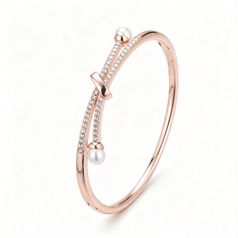 Alloy Bracelets Woman Bangle Zircon for Woman Golden Love Crystal Wedding Feminina Luxury Jewellery Gifts