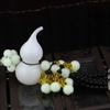 White Jade Gourd Car Pendant Perfume Bottle Car Decoration 2-in-1 Car Hanging Ornaments Rearview Mirror Lucky Decoration