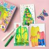 35Pcs Squeegee Art Kids Paint Kit, Diy Material Magic Reveal Rainbow Scratch Art
