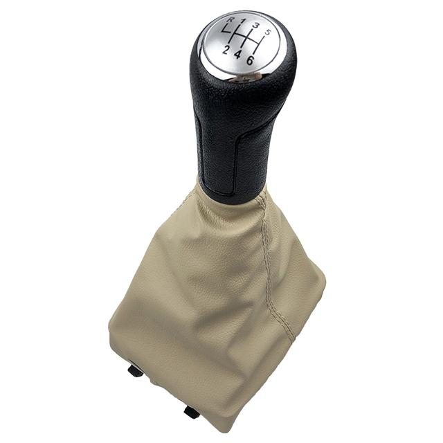 För VW Polo 9N 9N2 2002 2003 2004 2005 2006 2007 2008 2009 2010 Sedan 5/6 Växlad Växelspaksknopp Damask Läder Stövelskydd Fodral