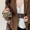 Myerlade Vintage Leather Leopard Print Pendant Necklace - Geometric Sweater Chain for Autumn/Winter