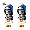 Gothic Style Vehicle Decoration 2Pcs Hoodie Skeleton Ornaments, 2D Flat Acrylic Pendants, Backpack Pendant And Keychain Charm Hanging Ornaments
