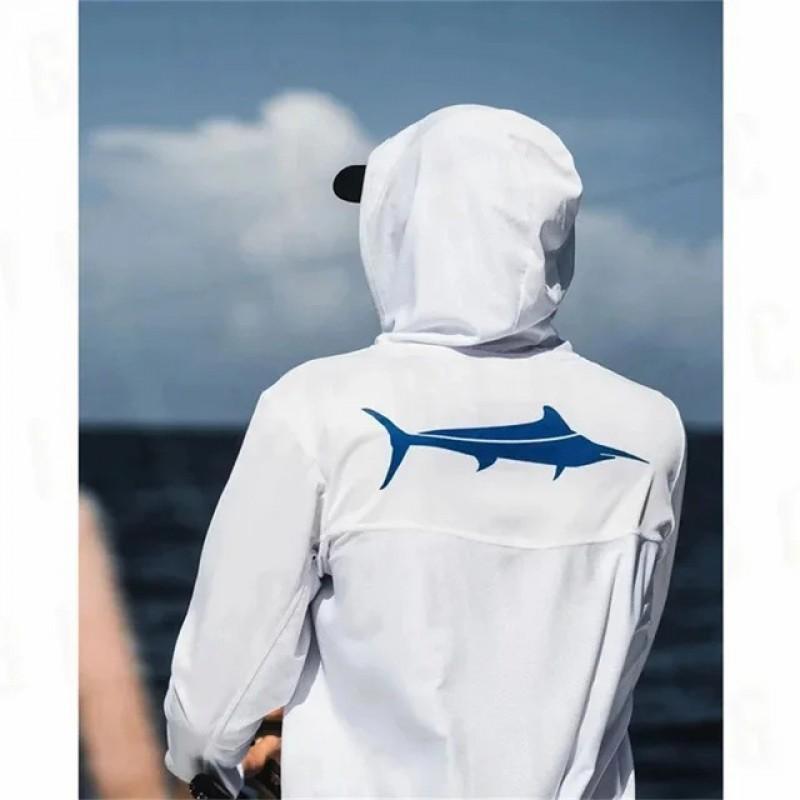 BILLFISH GEAR Fishing Suit Hooded Long-sleeved Round-shirt T-shirt Men s Shirt M