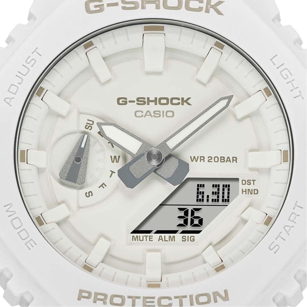 Casio Unisex Analog Digital Quartz Watch Plastic Strap GA-2100-7A7ER White
