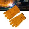Utility Work Gloves Cowhide Leather Heat Resistant Gloves Protective Working Gloves for Driver Welder Yellow