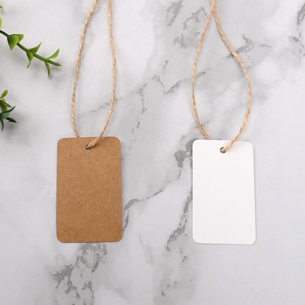 3x5cm Kraft Paper Clothing Hang Tag with Round Corners for Decorative Packaging
