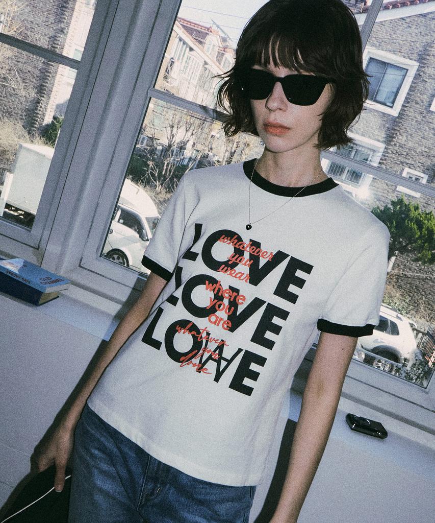 Banwonateullie A3442 Love Ringer T-Shirt_White/Black
