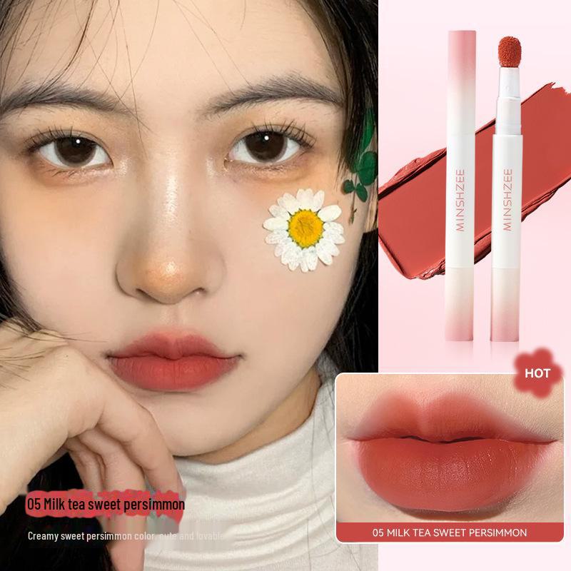 MINSHZEE Ming Xizhi Matte Air Cushion Lip Glaze Cream for Bare Face Whitening - Autumn/Winter Edition