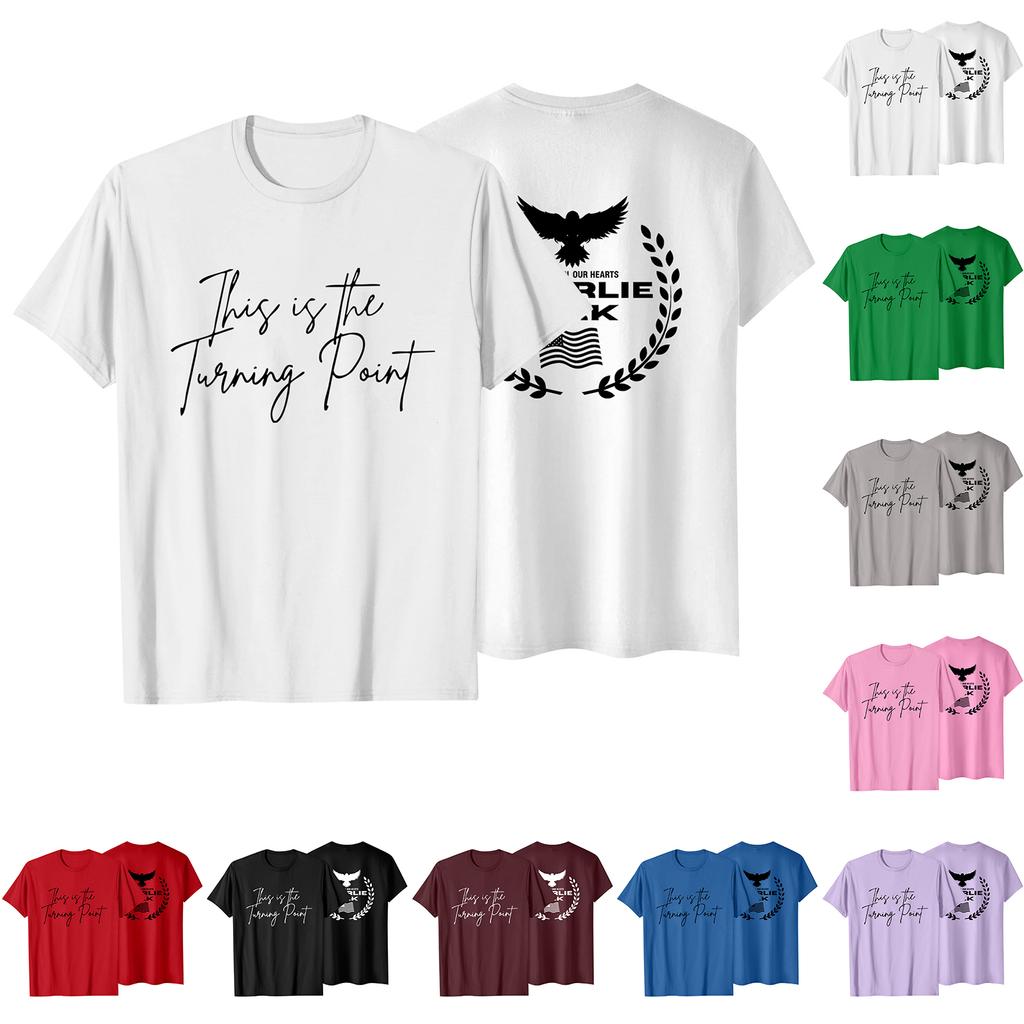 Fashionable Round Neck Short Sleeve Work Clothes Printed Tops For Womens Summer Tops