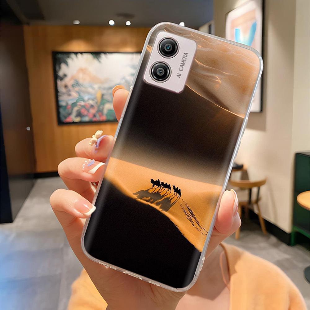 Etui Do Motorola Moto E13 Miękki Przezroczysty TPU Silikonowy Uroczy Kreskówkowy Panda Tylna Pokrywa Do Moto E13 motoE13 Futerały Etui Odporne Na Wstrząsy