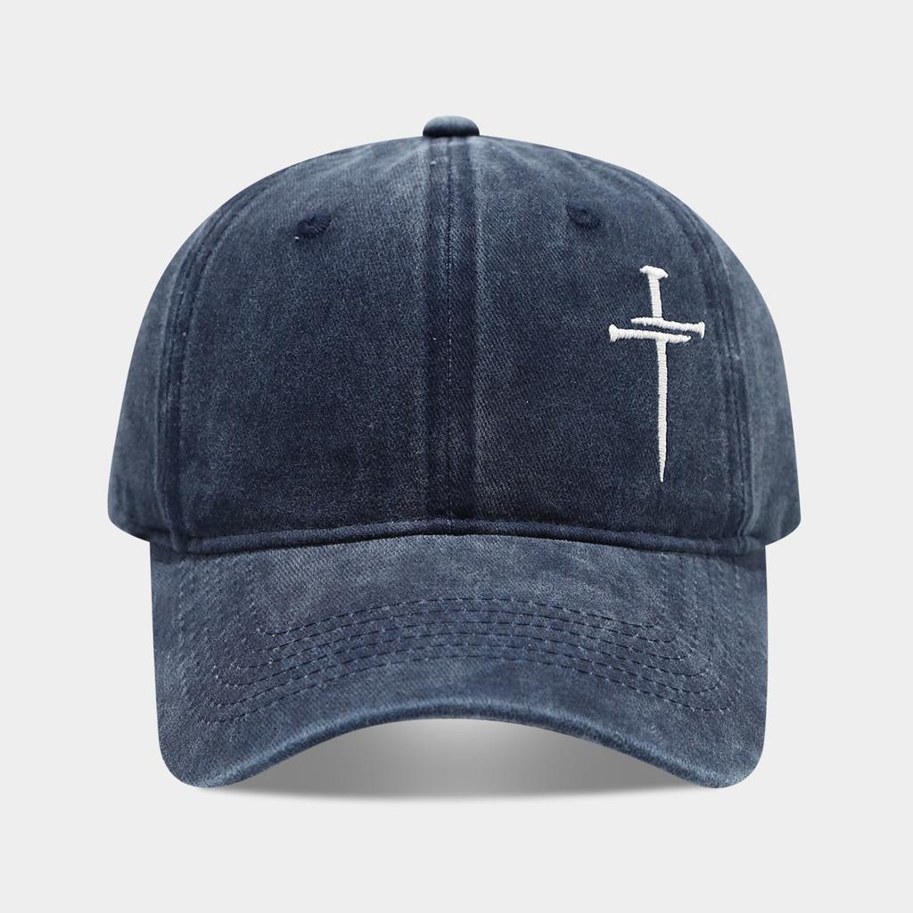 Streetwear Baseball Cap With Cross Stud Embroidery For Casual Men Women