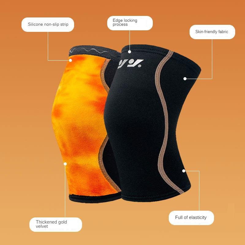 Goldene Knieschützer aus Samt für Wärme und Knieschutz für ältere Menschen im Herbst und Winter, verdickte Knieschützer aus Plüsch zum Radfahren