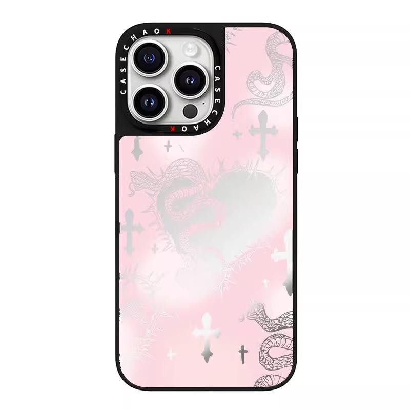 Snake Pattern Mirror 16Pro for IPhone15ProMax for Apple 14Pro Mobile Phone Case 13 Anti-fall Trendy Brand