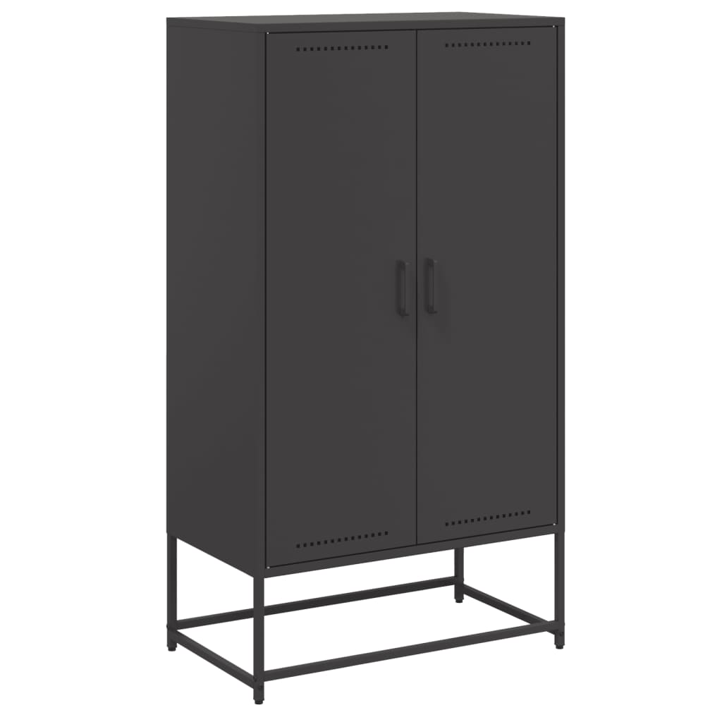Highboard Black 68.5 X 38.5 X 123.5 Cm Steel