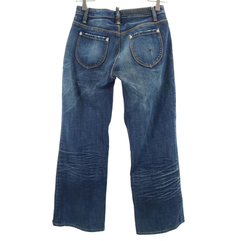 DSQUARED2 made in Italy wide Denim pants 40 Jeans painted vintage finish Women Used