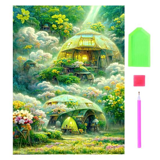 

1 комплект 5D набор алмазов для рисования пейзажей лесной узор яркий цвет снятие стресса мозаика из смолы DIY украшение дома подарок A