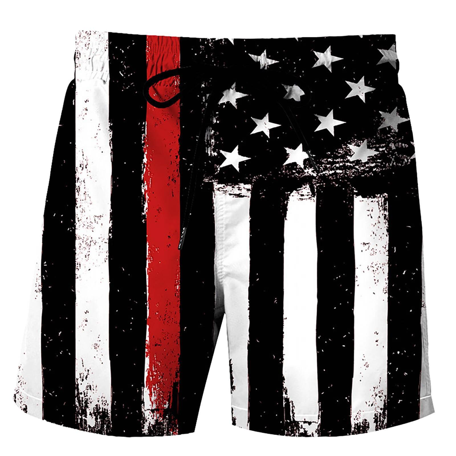 

Мужские повседневные пляжные шорты Пляжные шорты с принтом флага L красный