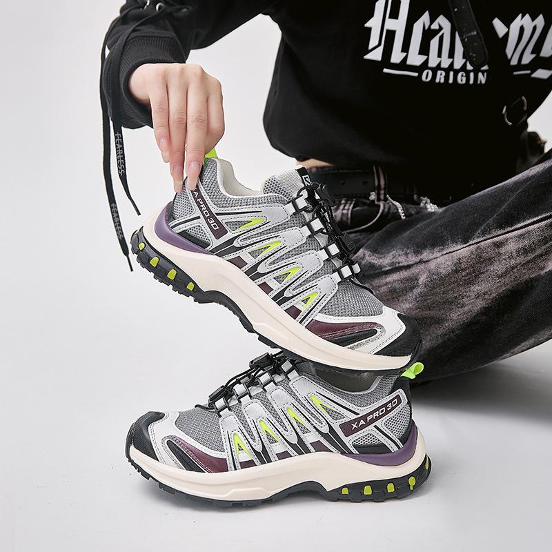 Casual sports hiking shoes 2025 new spring and autumn thick-soled small outdoor couple men's and women's breathable dad shoes