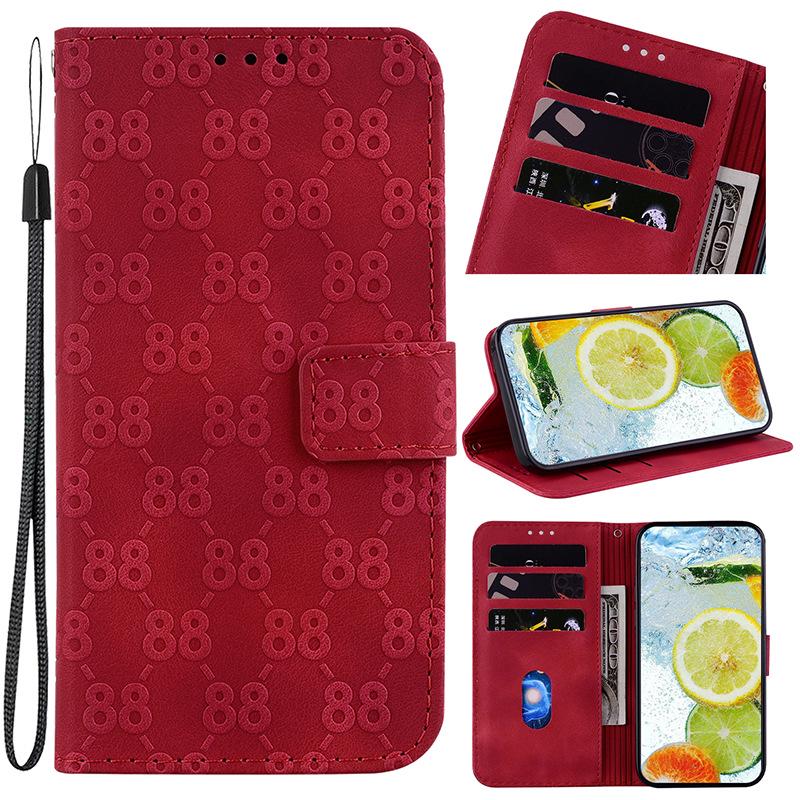 Leather Flip Case with Card Slot for TCL 408 - Full Wrap Protective Cover