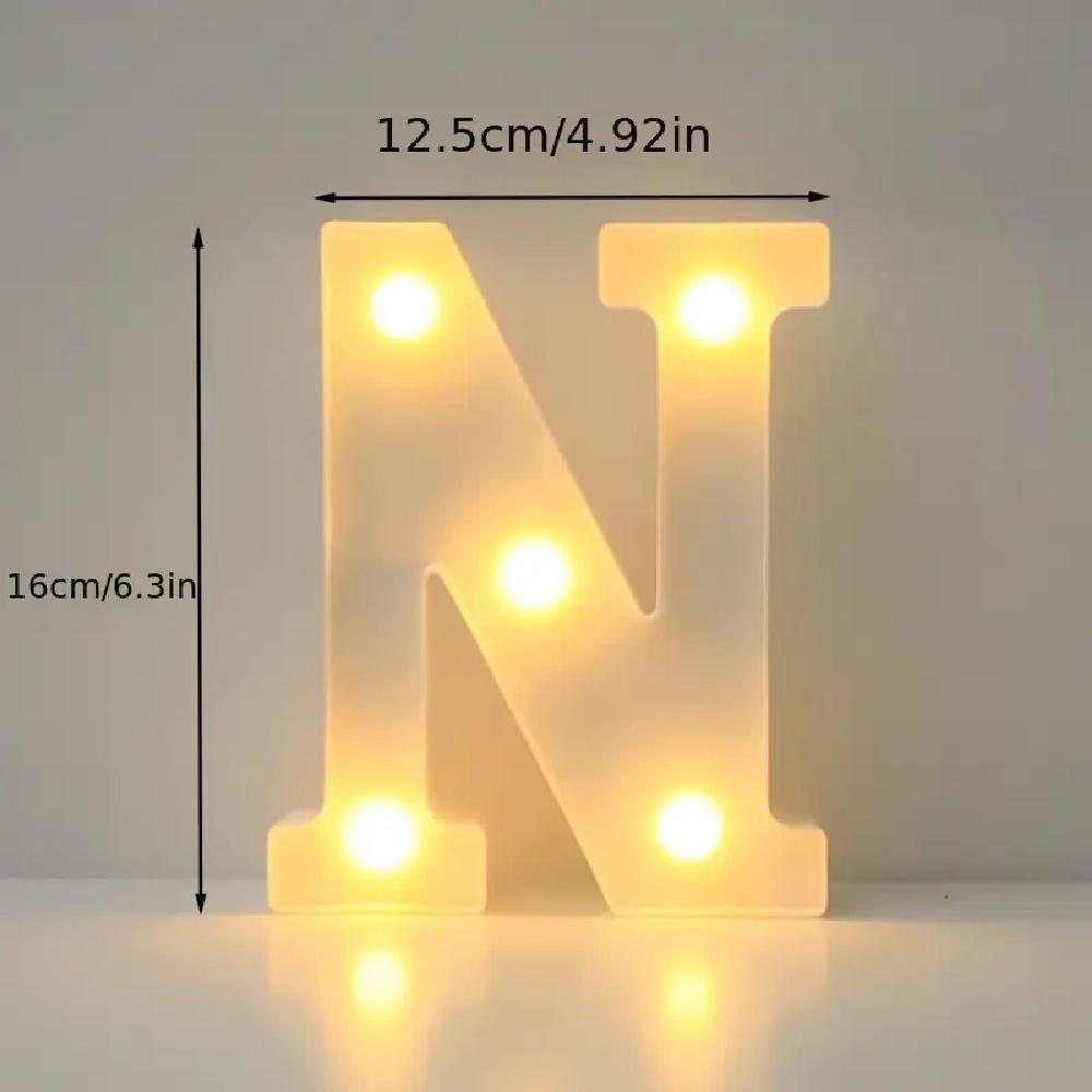 1PC LED Alphabet&Number Lights For Home,Wedding,Proposal,Birthday,Party,Photo Prop, Battery Powered White Decorative Night Light