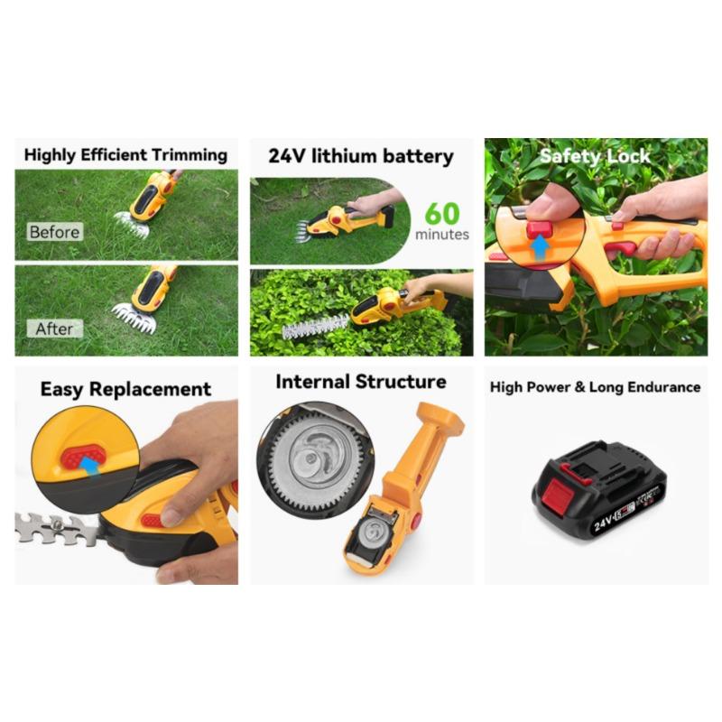 Home Lithium Handheld Mini Electric Hedge Trimmer Lawn Mower Hedge Clippers Pruning Shears Tools