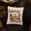 Poker Cards Throw Pillow, King Queen Jack of Spades Plush Pillow, Funny Decorative Cushion with 3D Embroidery for Sofa Couch Living Room Bedroom