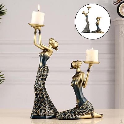 Abstrakte Schönheit Figuren Statuen Harz Kerzenständer Büro Dekor
