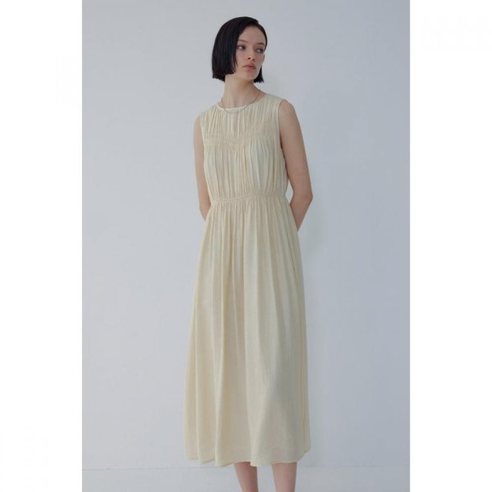 

Vov Crinkle Sleeveless Dress Shirring 7156237001 YELLOW BEIGE/S(55)