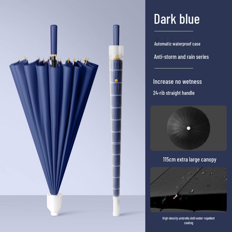 Women's High-End Automatic Long-Handled Umbrella with Straight Rod - Suitable for Rain or Shine and Men's Business Logo