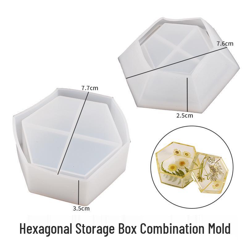 Poppy Epoxy Silicone Mold for Square, Round, Hexagonal, Heart, and Flower Storage Boxes