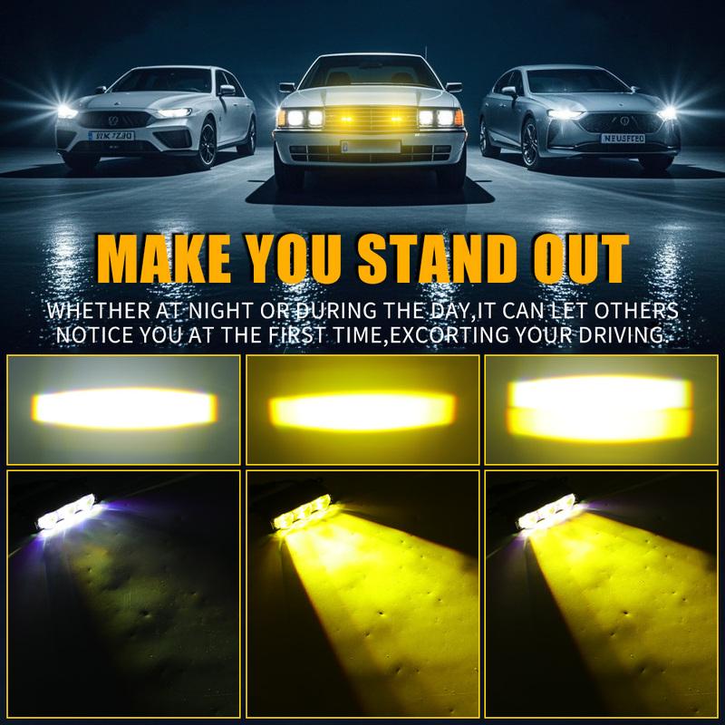 Car Grill Led Work Light Bar Addtional Led Bar White Yellow Spotlights Grille Lights 12-24V for Motorcycle Offroad 4X4 Truck