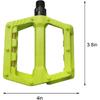 ZUKKA Mountain Bike Pedals 9/16" Non-Slip Plastic Road Bicycle Pedals 2DU Pedals for MTB Hybrid Bike Folding Bike (Yellow Green)