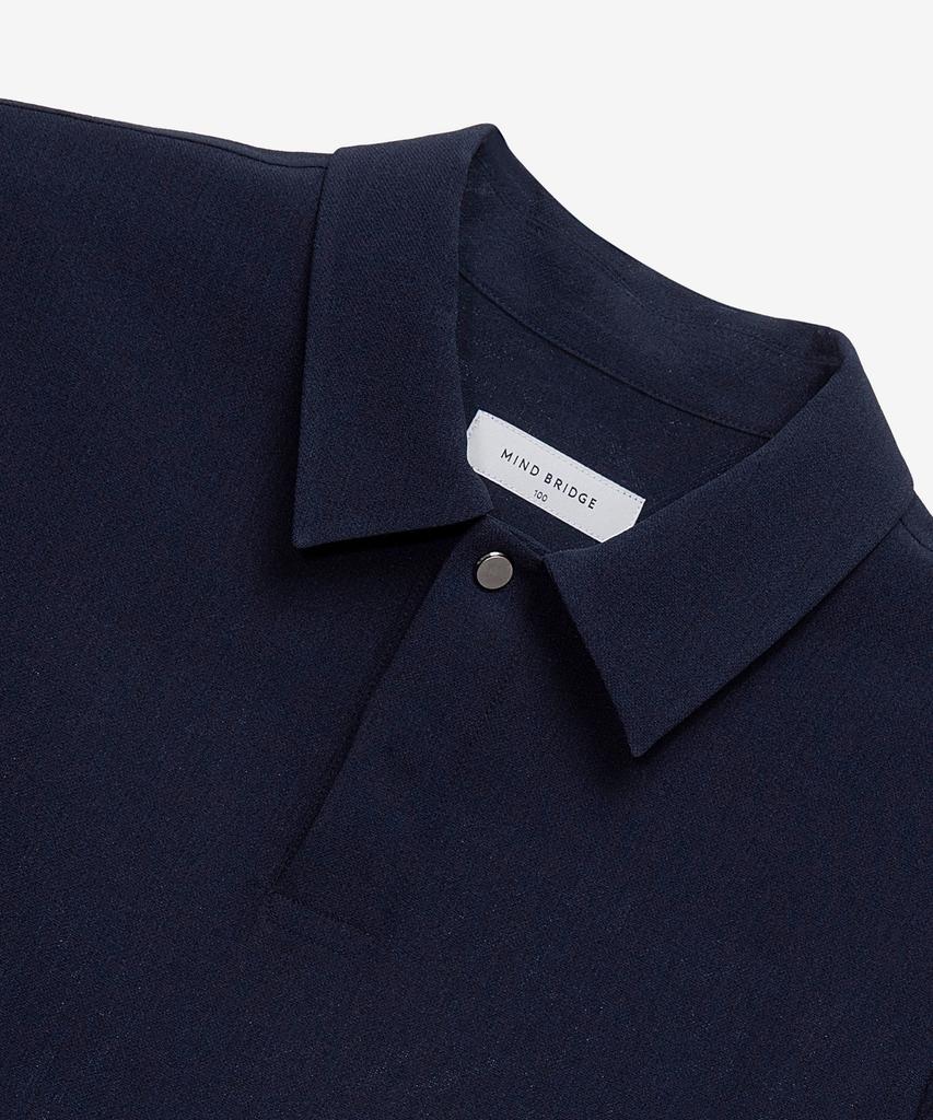 MINDBRIDGE Linen-Like Pullover Semi-Overfit Short Sleeve Shirt