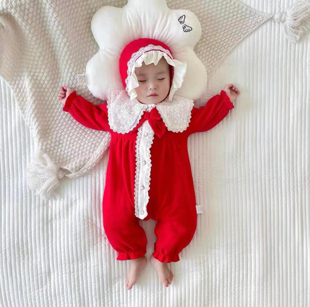 Stylish Girls' Long Sleeve Princess Romper and Harem Pants Set for Babies