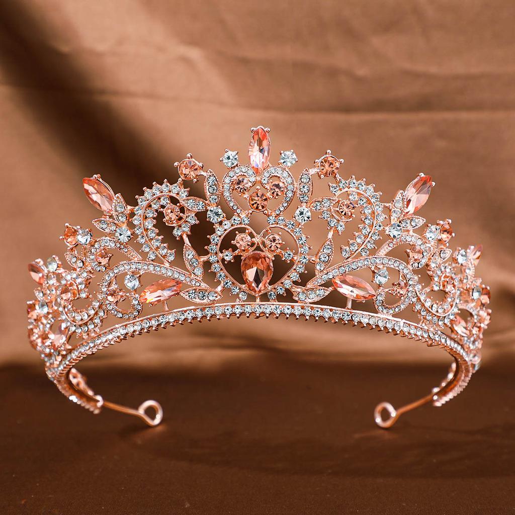 European and American Bridal Tiara Baroque Crown Rhinestone Princess Crown Hair Accessories Wedding Anniversary Style Dress Headband Accessories